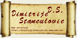 Dimitrije Stančulović vizit kartica